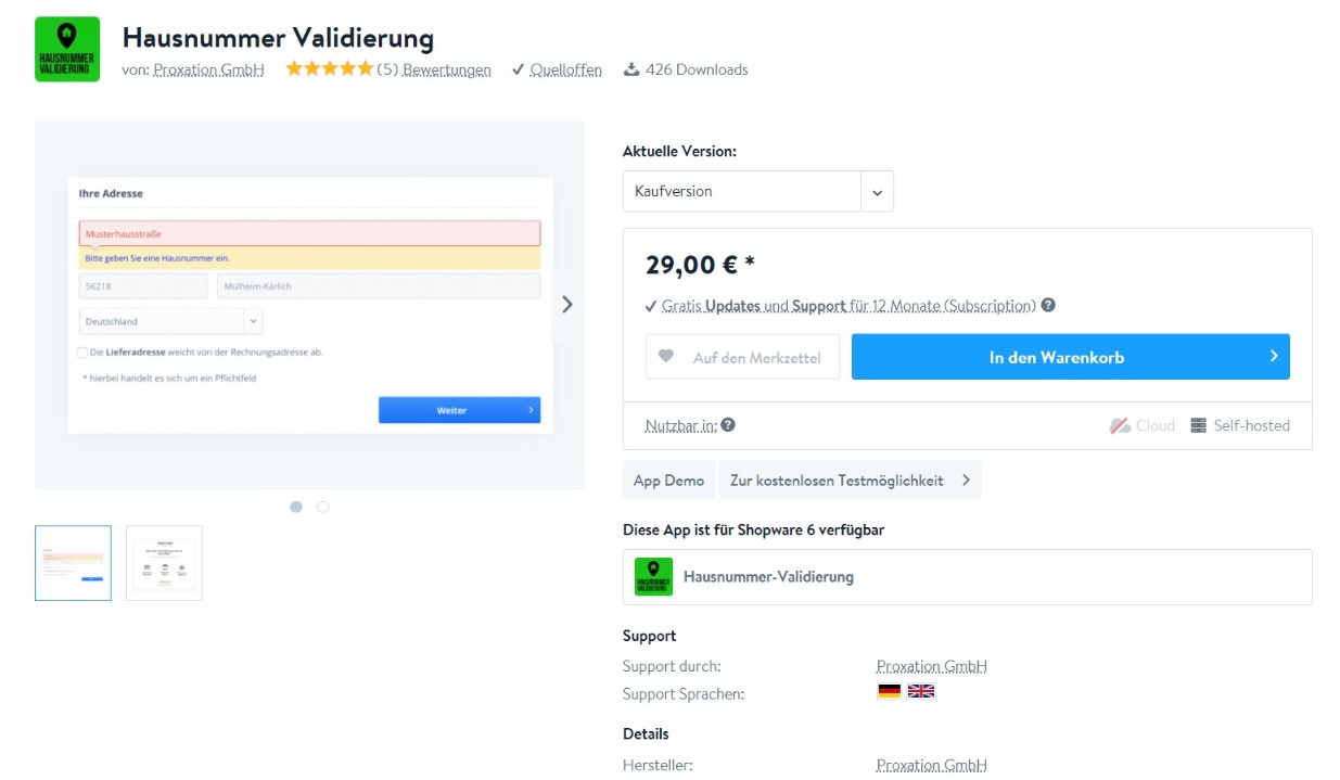 Hausnummer-Validierung-proxation-shopware-agentur-plugin